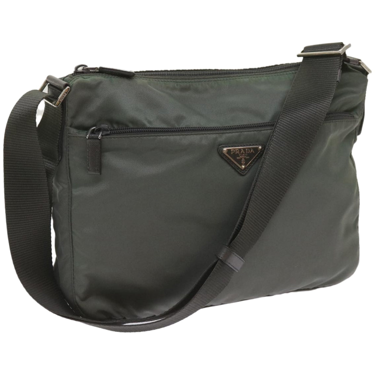 PRADA Shoulder Bag Nylon Green 66375
