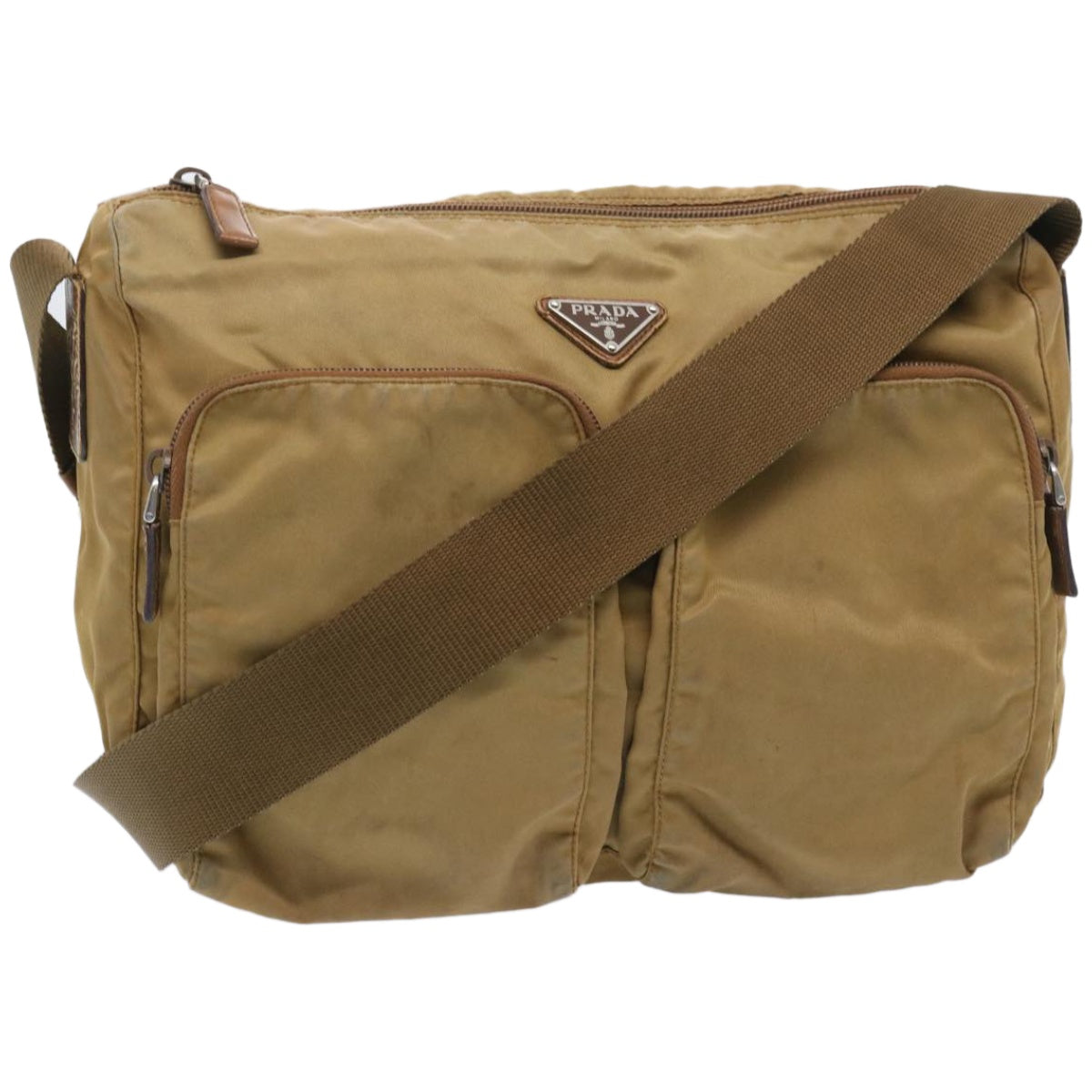 PRADA Shoulder Bag Nylon Brown 66376