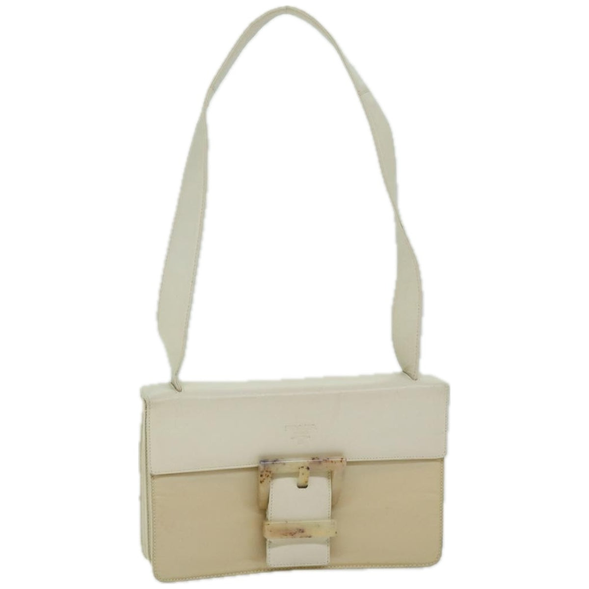 PRADA Shoulder Bag Nylon Leather White 66433