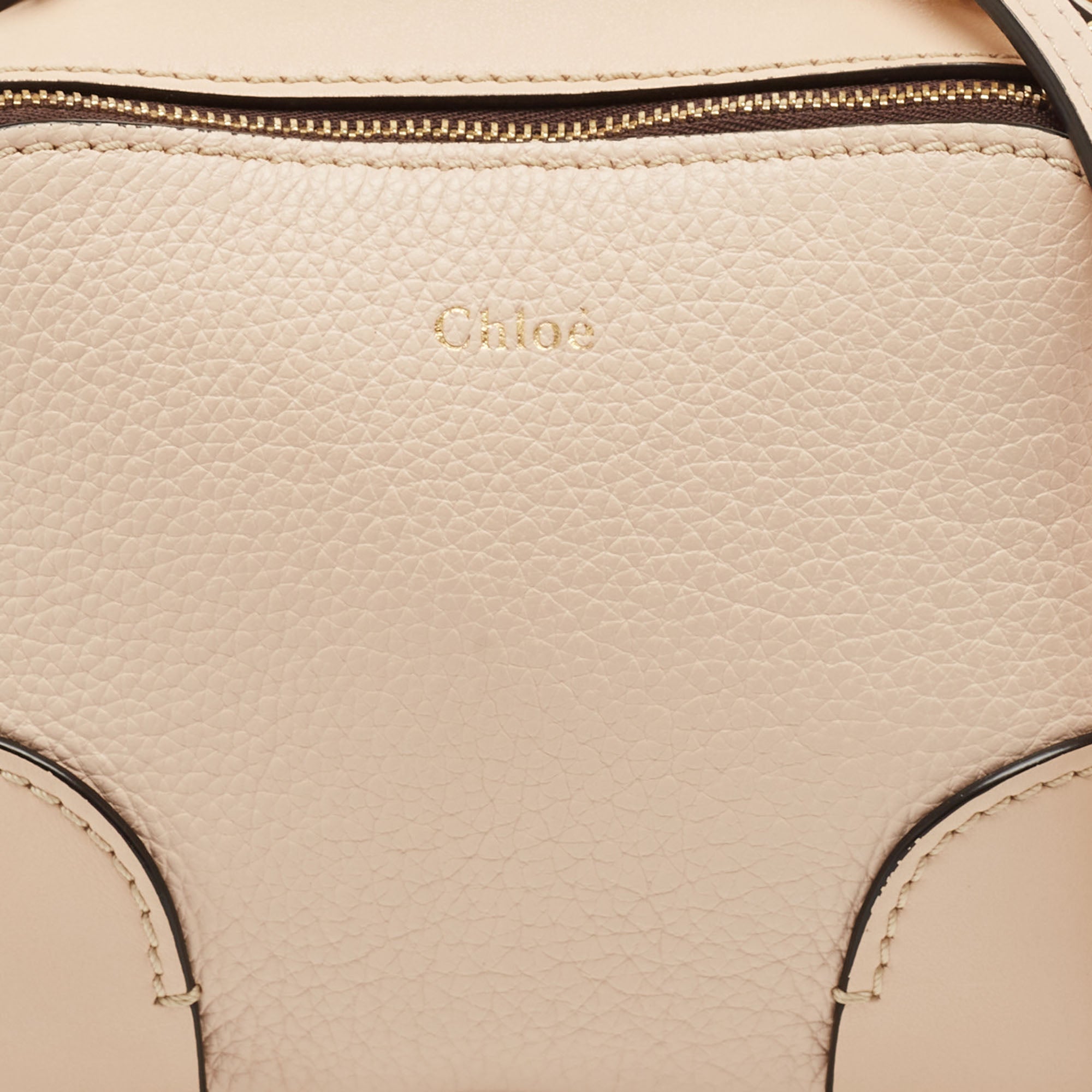 Chloe Beige Leather Mini Daria Chain Bag