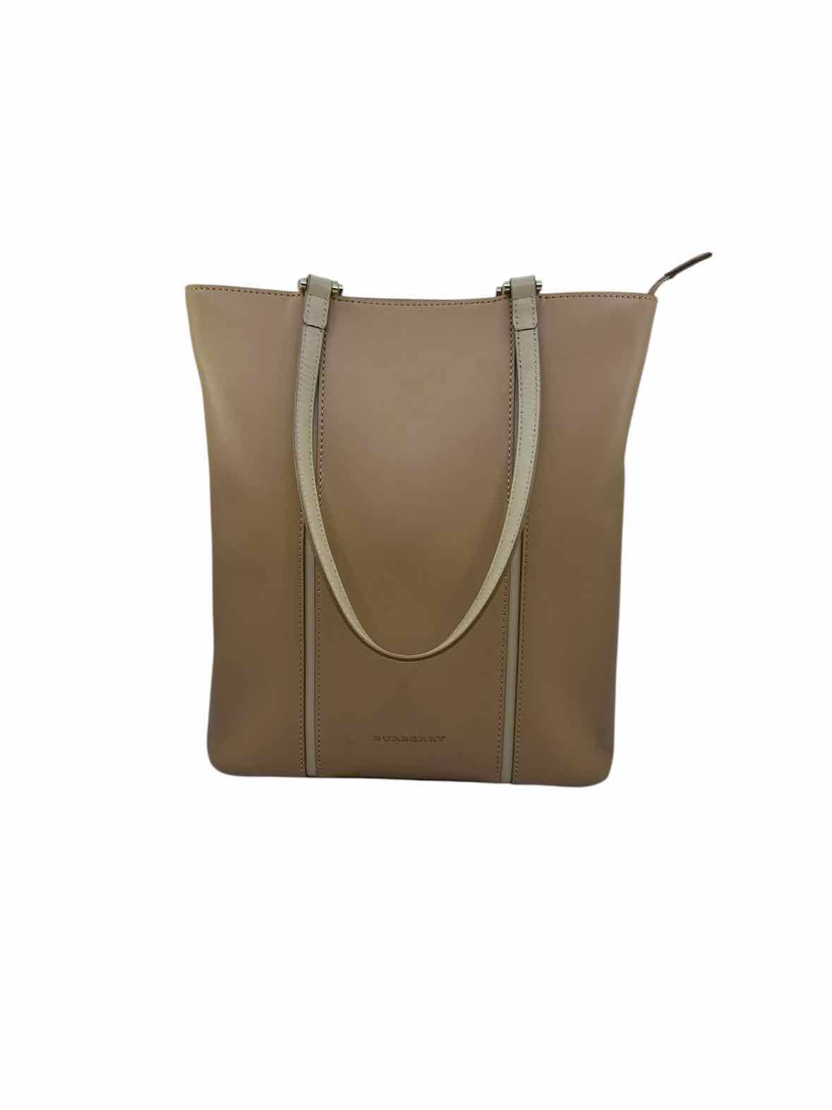 BURBERRY Camel Leather Solid Handbag