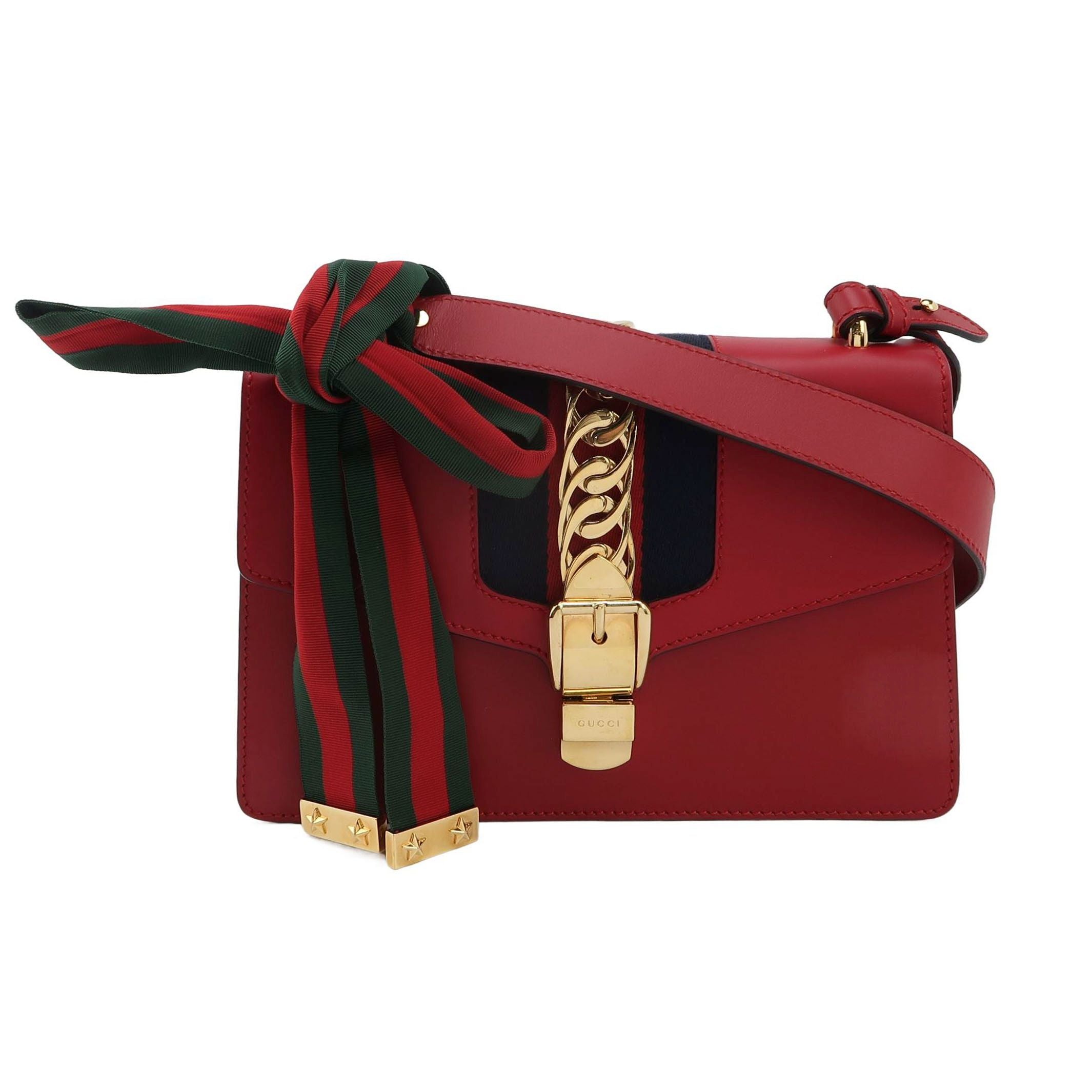 Gucci Sylvie Small Leather and Canvas Shoulder Bag 250430781173219