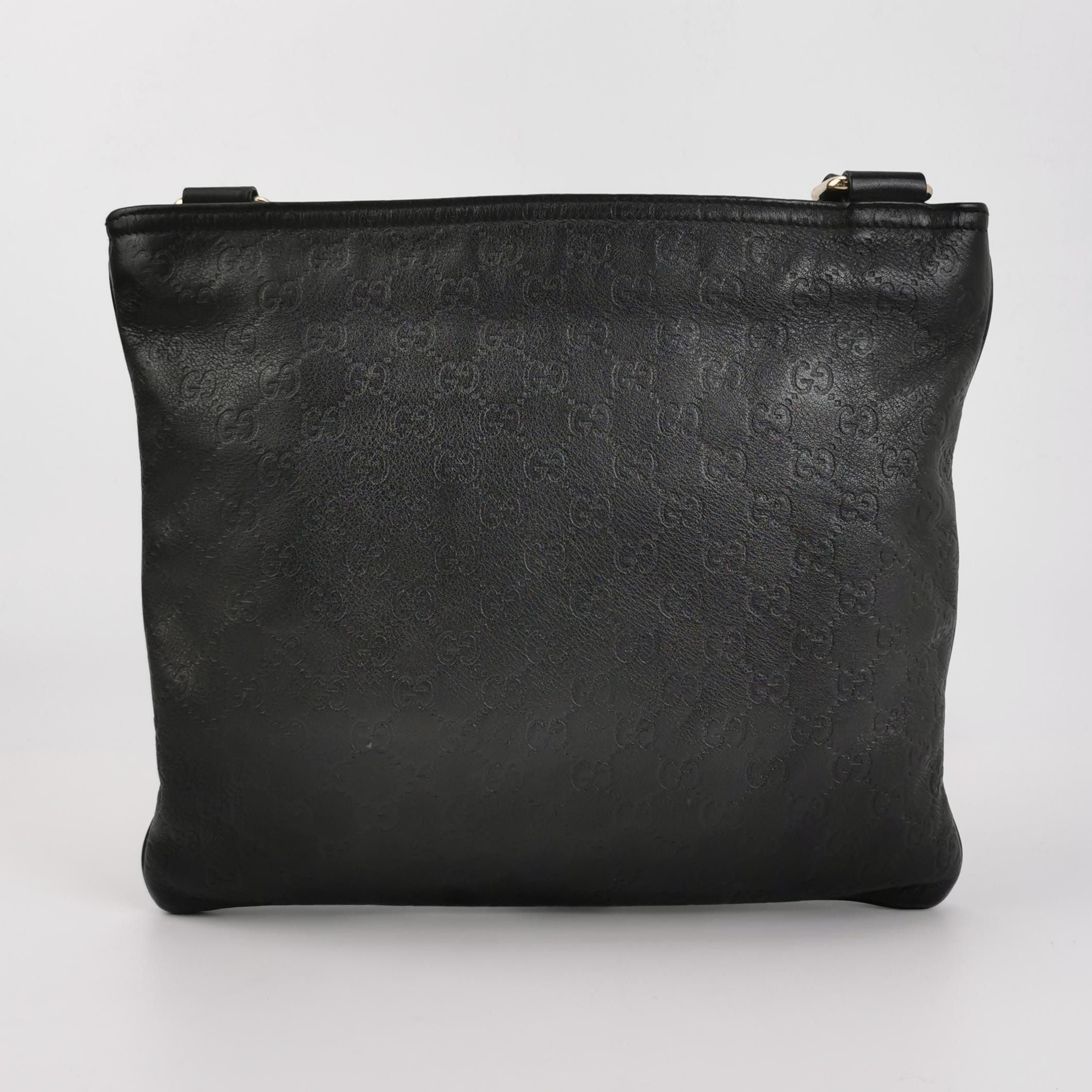 Gucci Leather Solid Pattern GG Logo Crossbody Bag 250426781167064