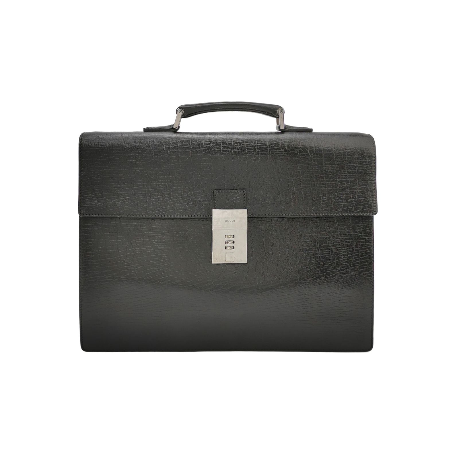 Gucci Leather Solid Letter Logo Lock Top Handle Bag 250422781160097