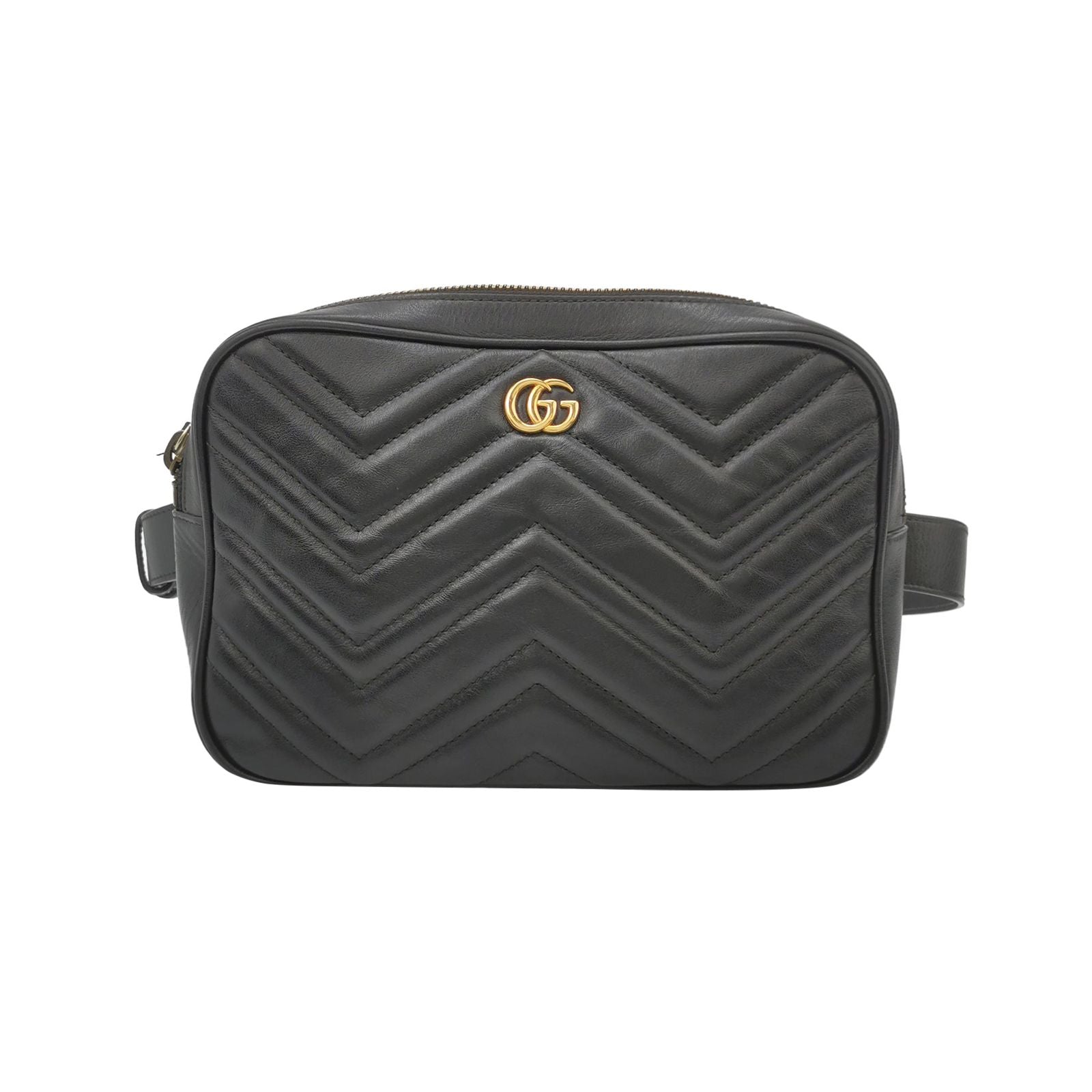 Gucci GG Marmont Leather Solid Quilted Double G Logo Waist Bag Chest Bag 250225781079285