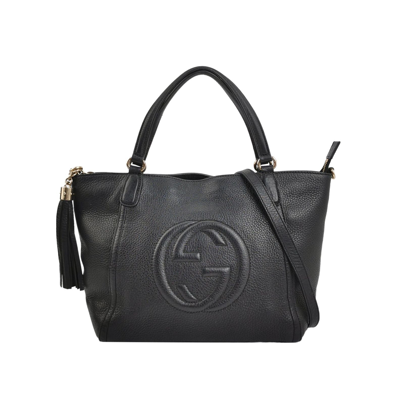 Gucci Soho Small Leather Solid GG Tote Crossbody Bag 250515781193215