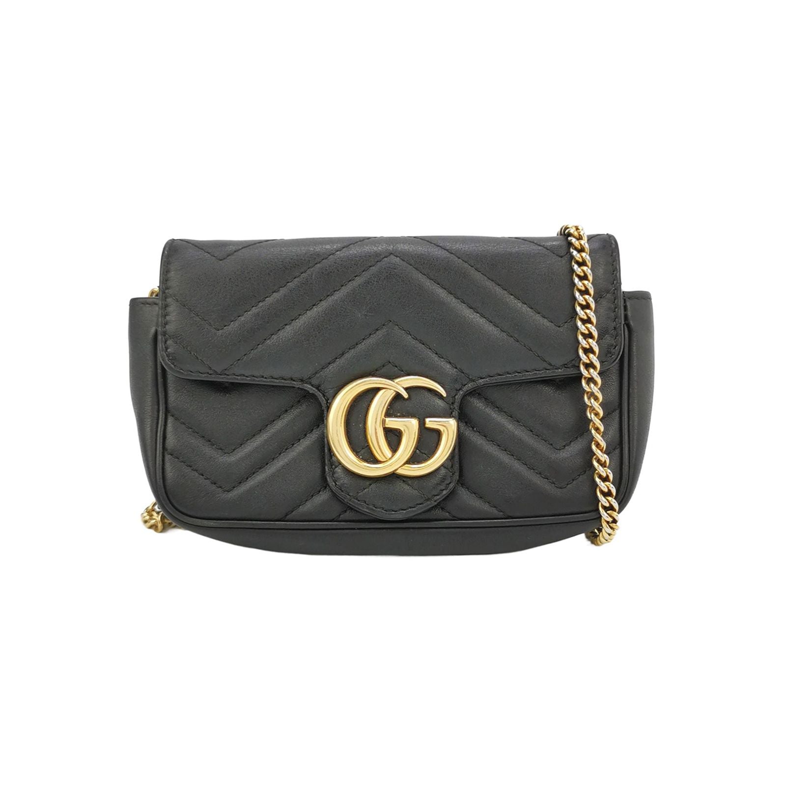 Gucci GG Marmont Mini Leather V-stitch Double G Flap Crossbody Bag 250219781070821