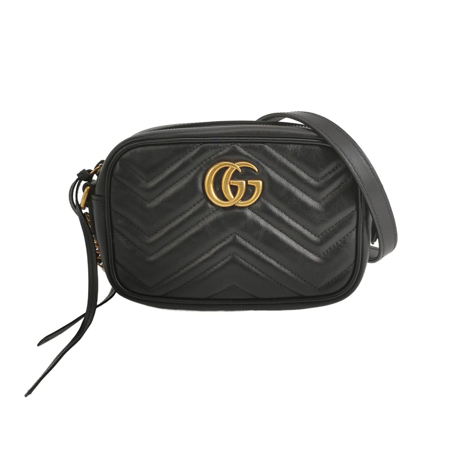 Gucci GG Marmont Mini Leather V-stitch Double G Logo Camera Crossbody Bag 250606781225501