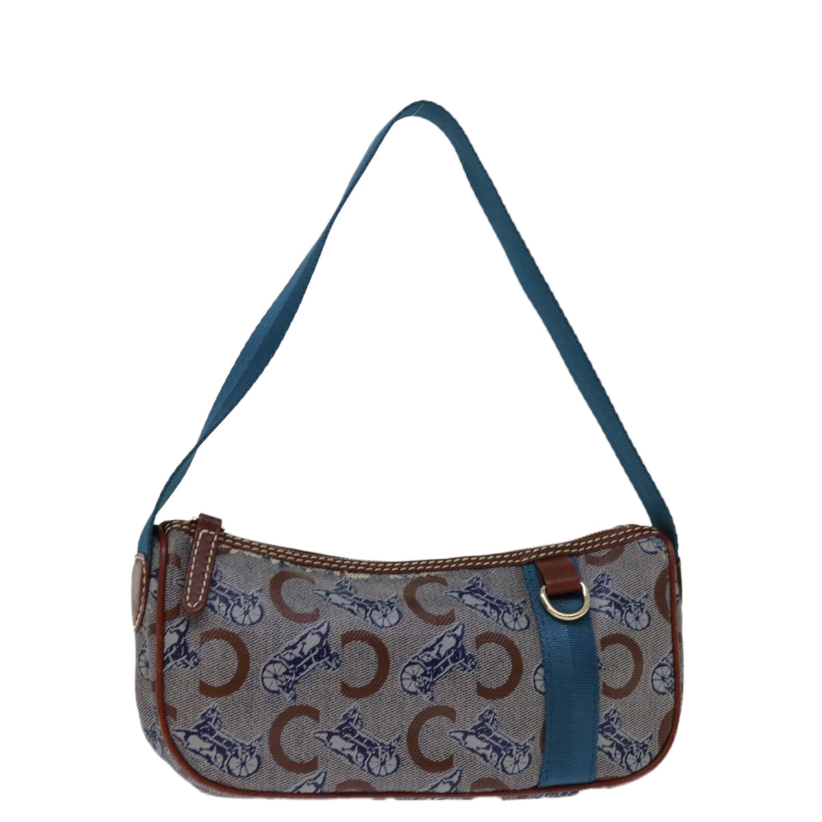 CELINE C Macadam Canvas Shoulder Bag Blue 68504