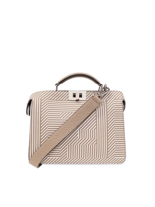 Fendi Peekaboo ISeeU Mini Leather Tote Bag Beige