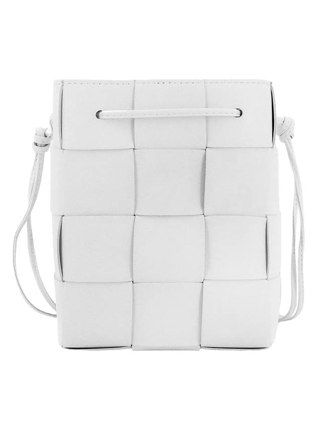 Bottega Veneta Intrecciato Cassette Small Bucket Bag White