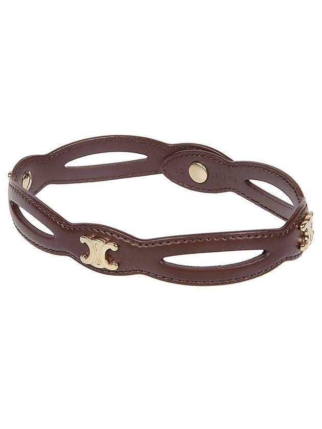 CELINE Trimophe Logo Choker Necklace Brown