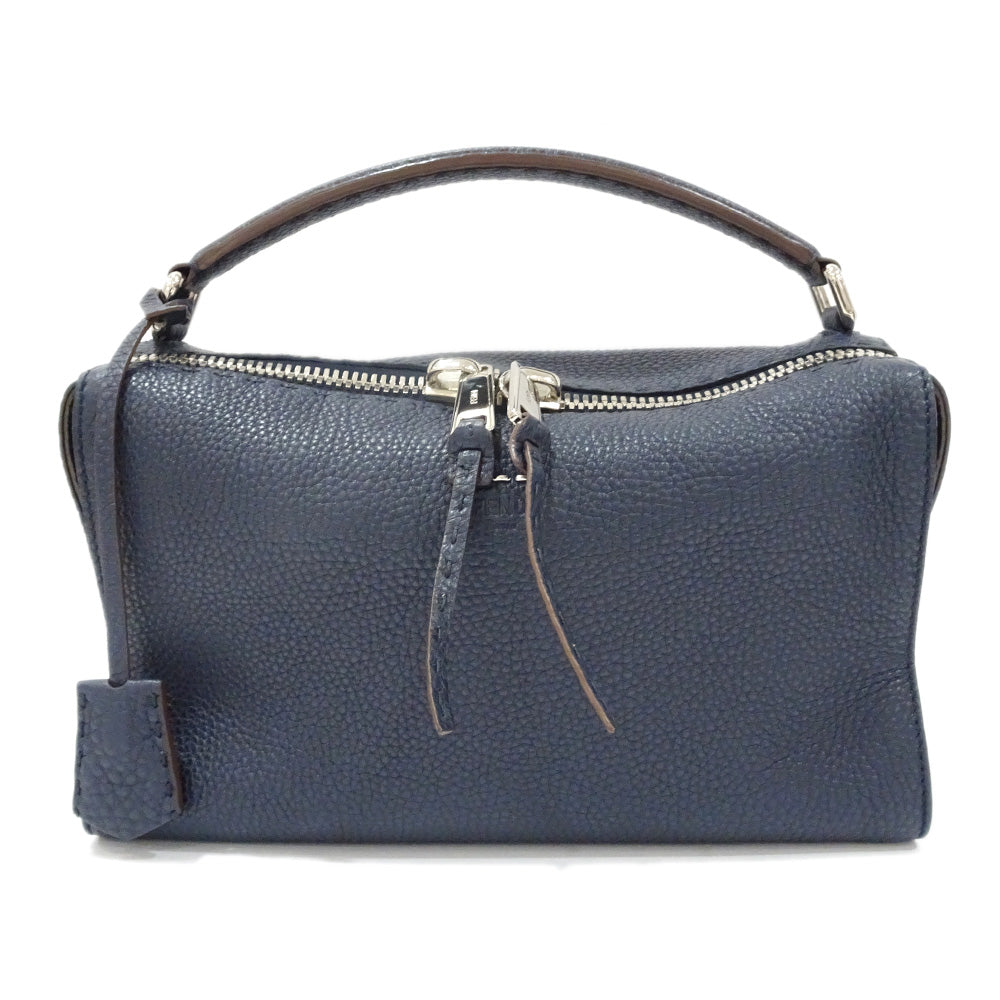 Fendi Celeria R 8BL137 2WAY Leather Bag Navy Shoulder Bag