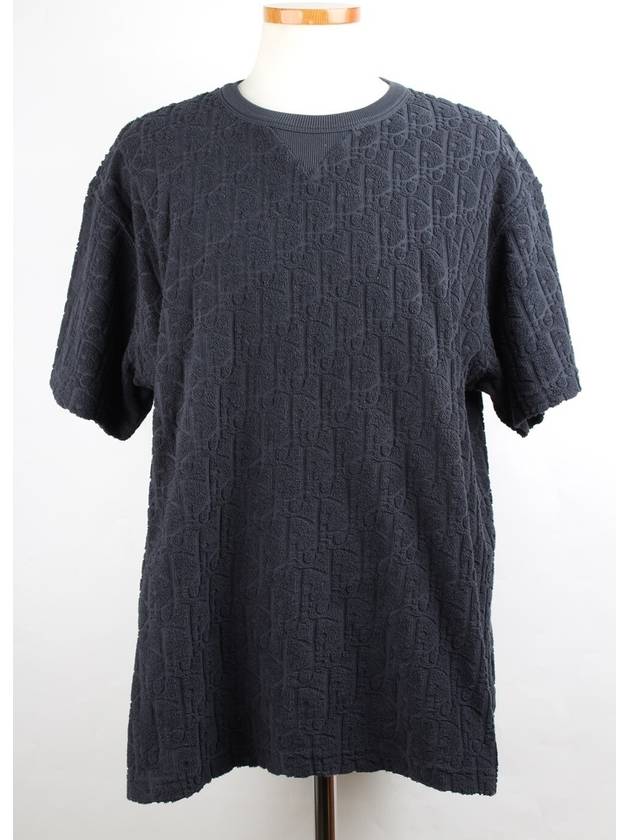Oblique jacquard terry short sleeve t shirt navy XL Dior
