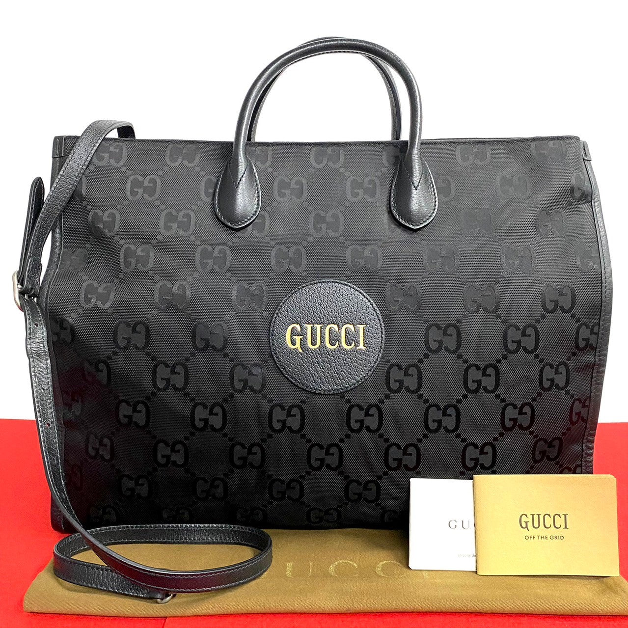 Gucci Off The Grid GG Monogram Leather Canvas 2way Shoulder Bag