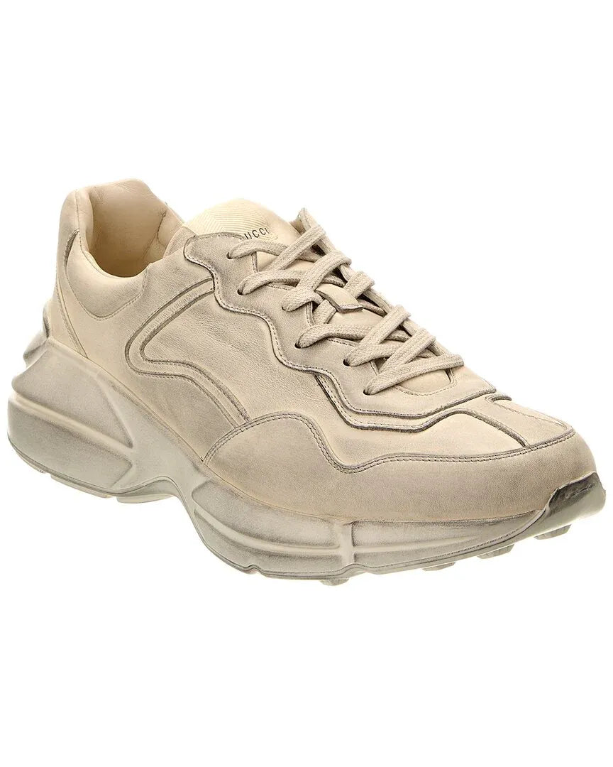 Gucci Rhyton sneaker in ivory leather