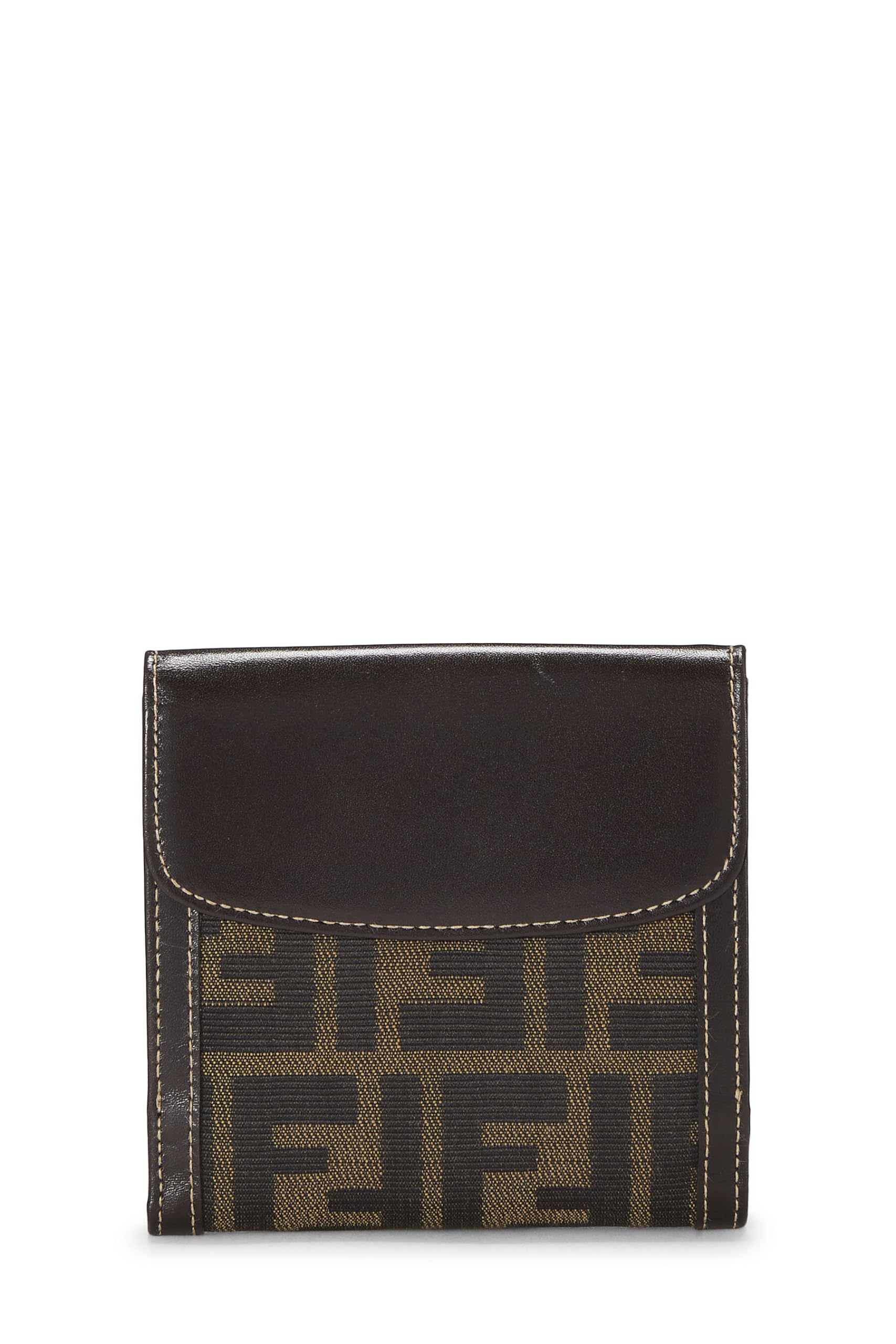 Fendi, Brown Zucca Canvas Compact Wallet, Brown