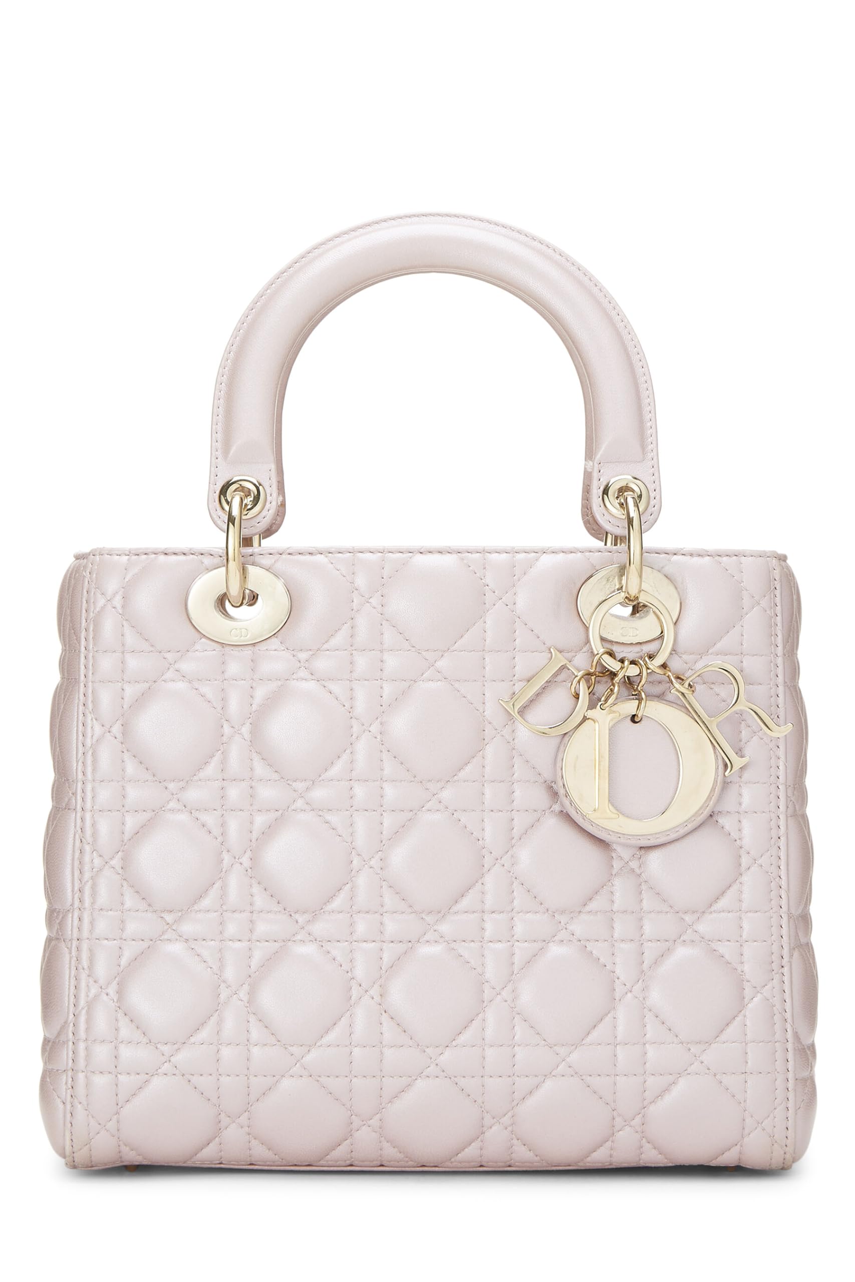 Dior, Pearly Pink Cannage Quilted Lambskin Lady Dior Medium, Pink