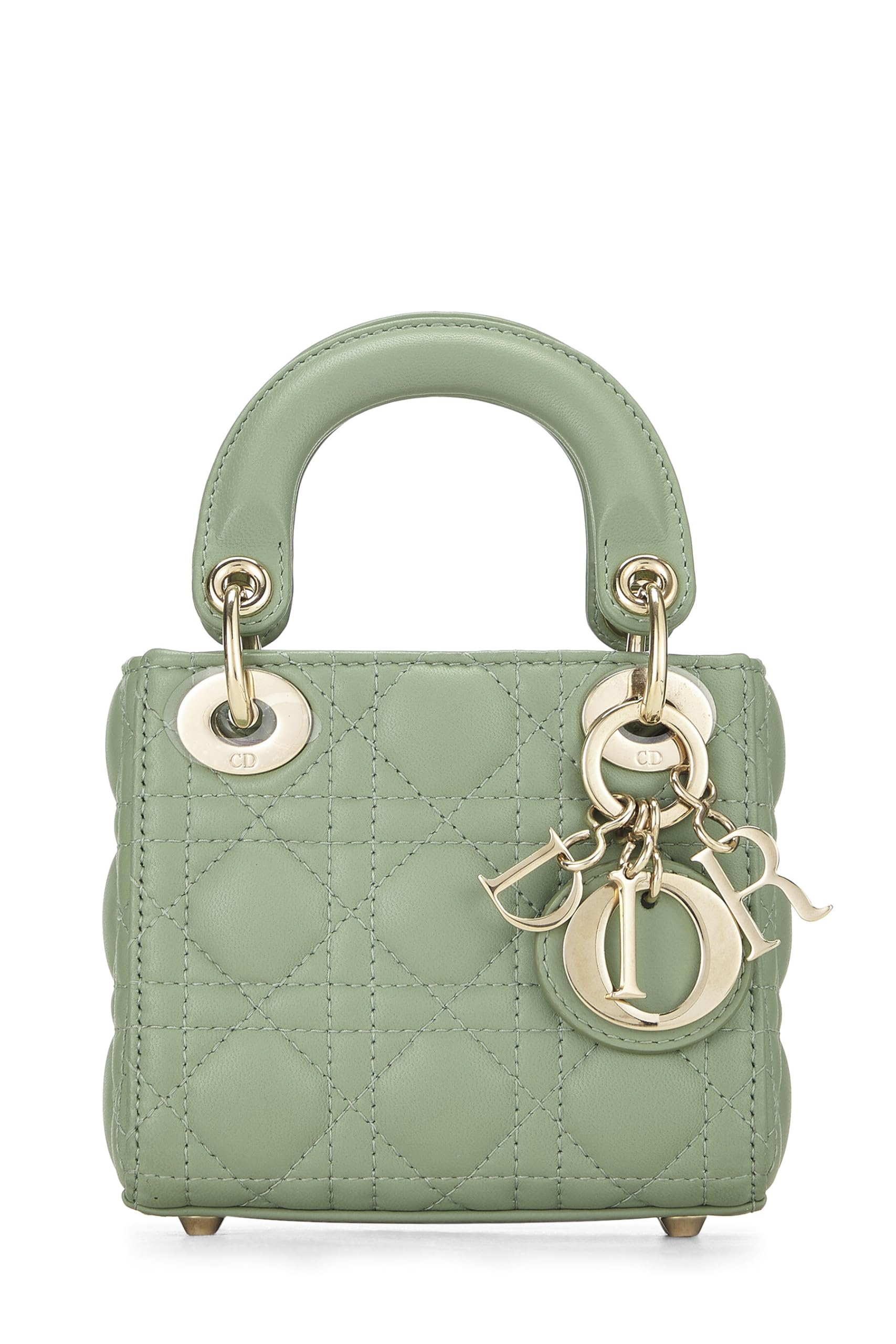 Dior, Green Lambskin Leather Lady Dior Micro, Green