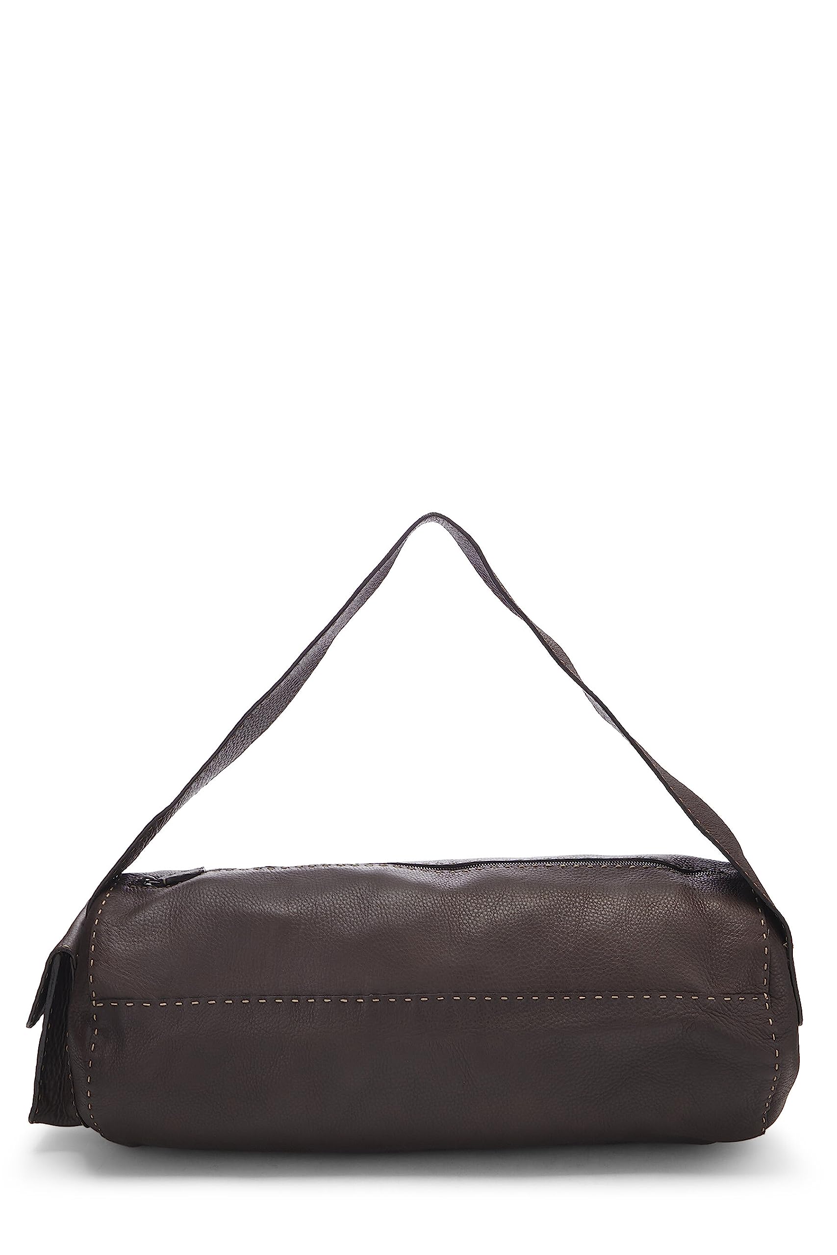 Fendi, Brown Leather Selleria Shoulder Bag, Brown