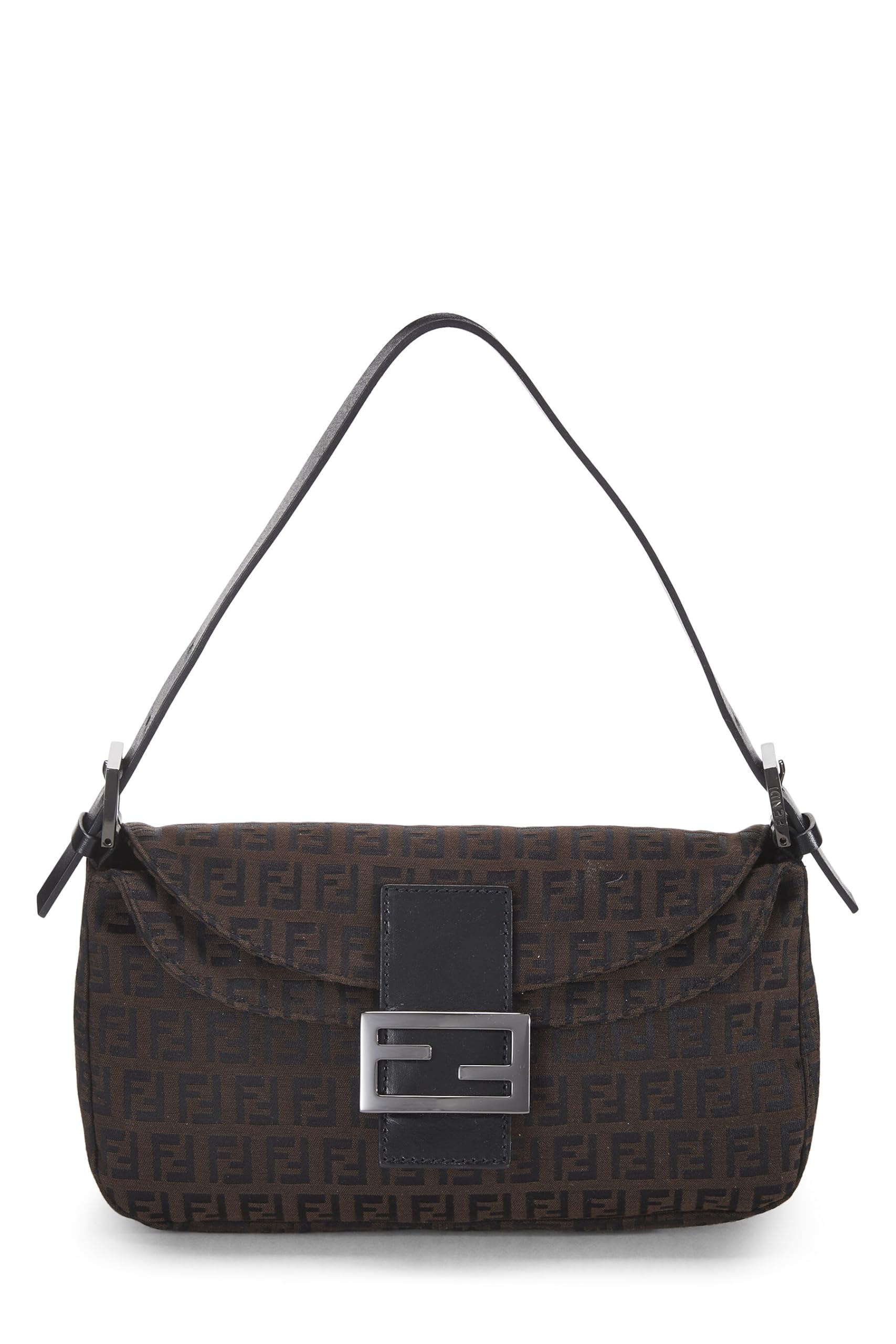 Fendi, Brown Nylon Zucchino Shoulder Bag, Brown