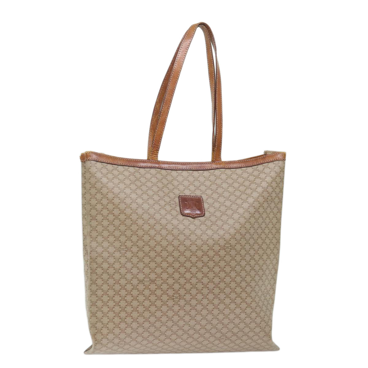 CELINE Macadam Canvas Shoulder Bag Beige 72092