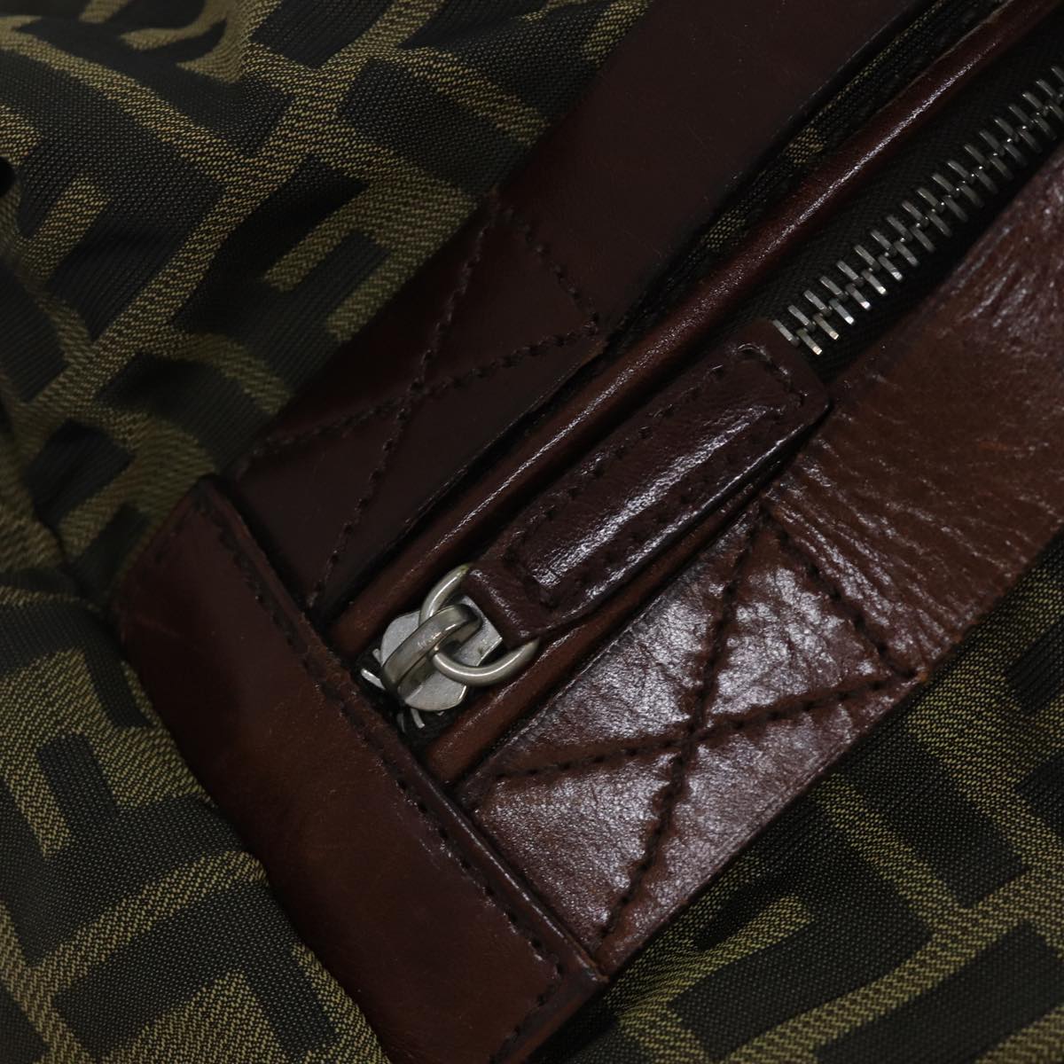 FENDI Zucca Canvas Shoulder Bag Brown Black72418