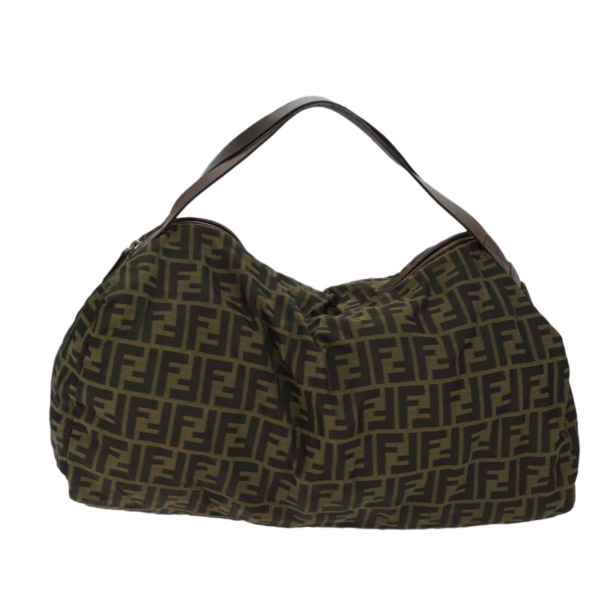 FENDI Zucca Canvas Shoulder Bag Brown Black72418