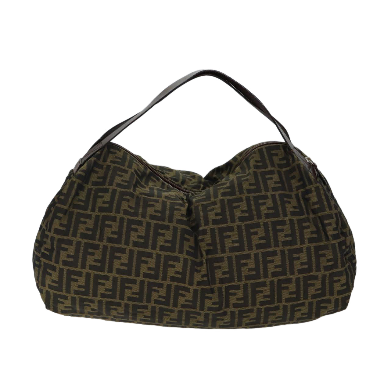 FENDI Zucca Canvas Shoulder Bag Brown Black72418