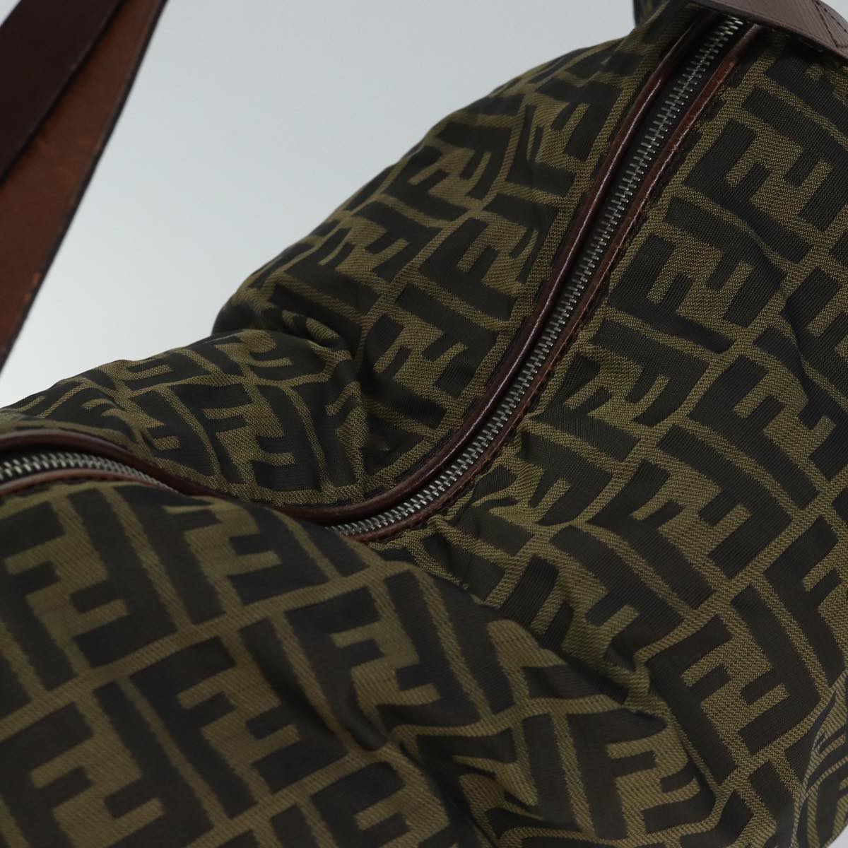 FENDI Zucca Canvas Shoulder Bag Brown Black72418