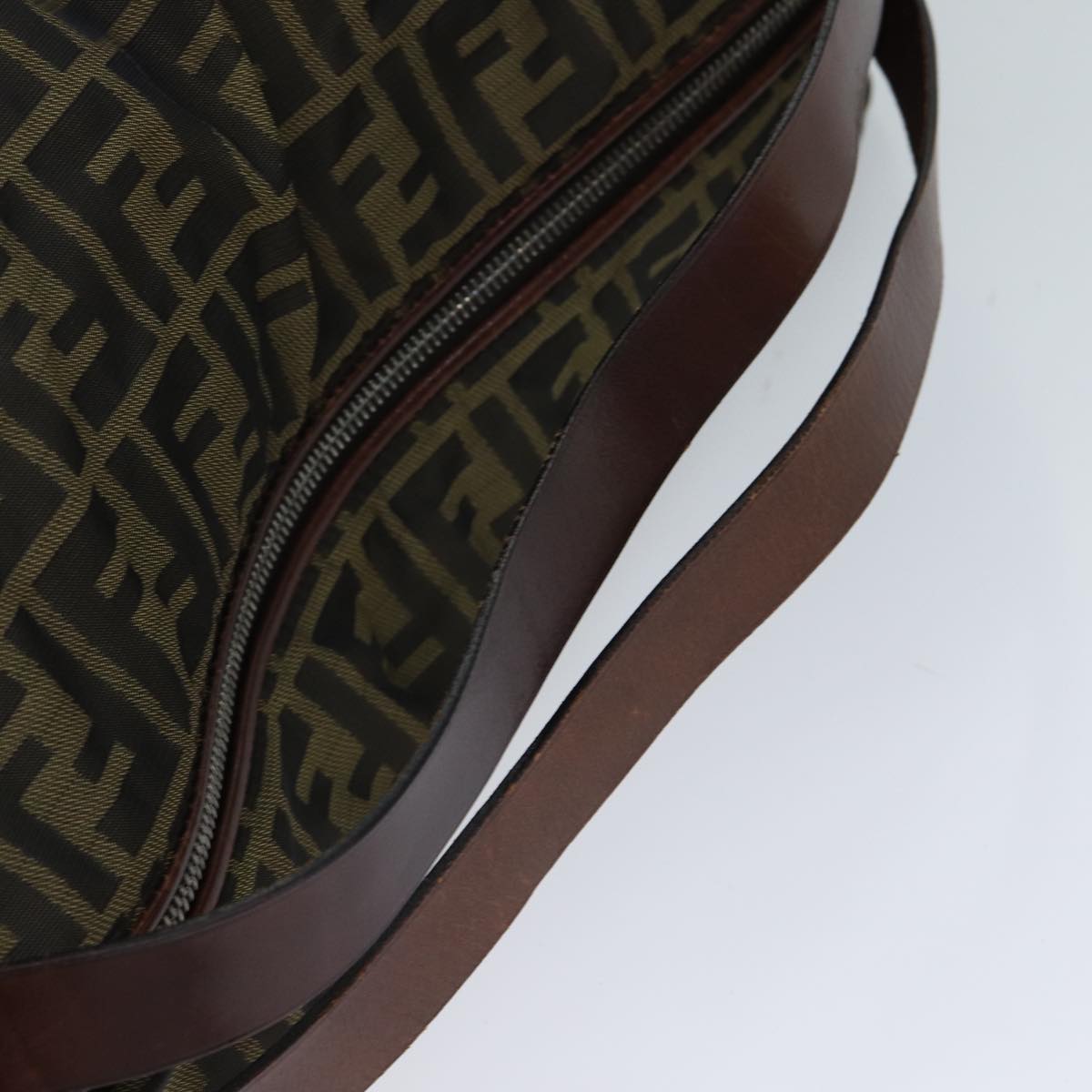 FENDI Zucca Canvas Shoulder Bag Brown Black72418