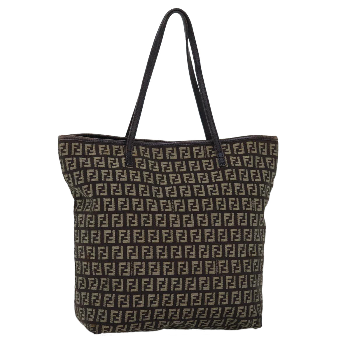 FENDI Zucchino Canvas Tote Bag Brown75430