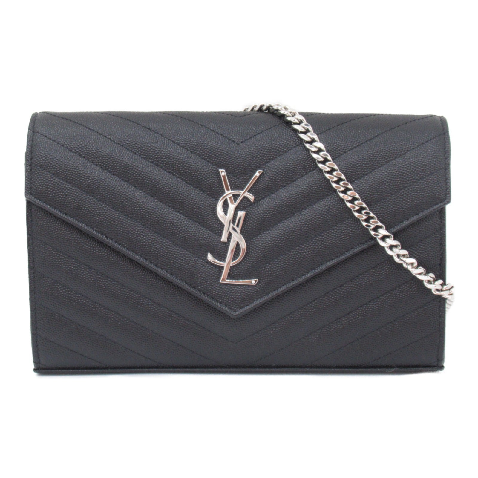Saint Laurent SAINT LAURENT Chain Shoulder Bag Leather Bag Black 377828BOW021000