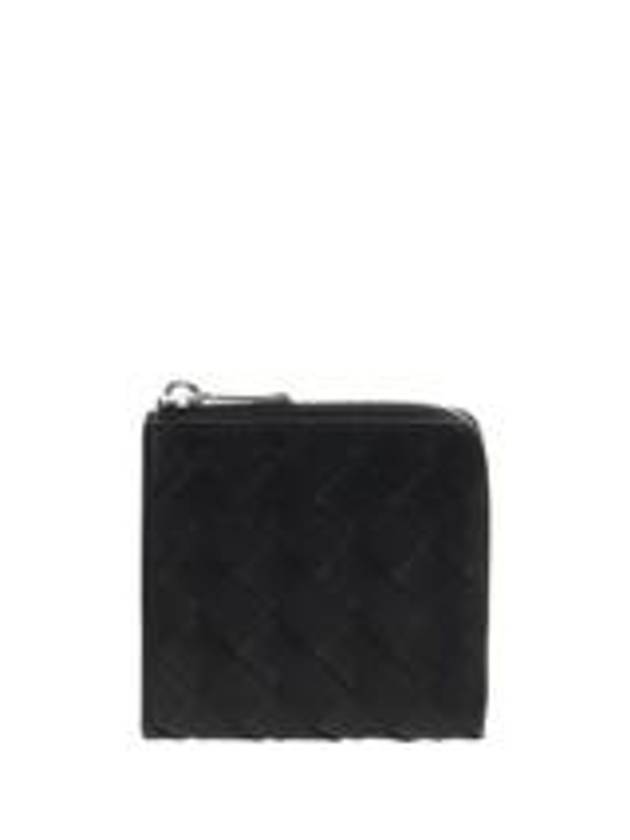 Bottega Veneta Intrecciato Square Zip Around Wallet Black