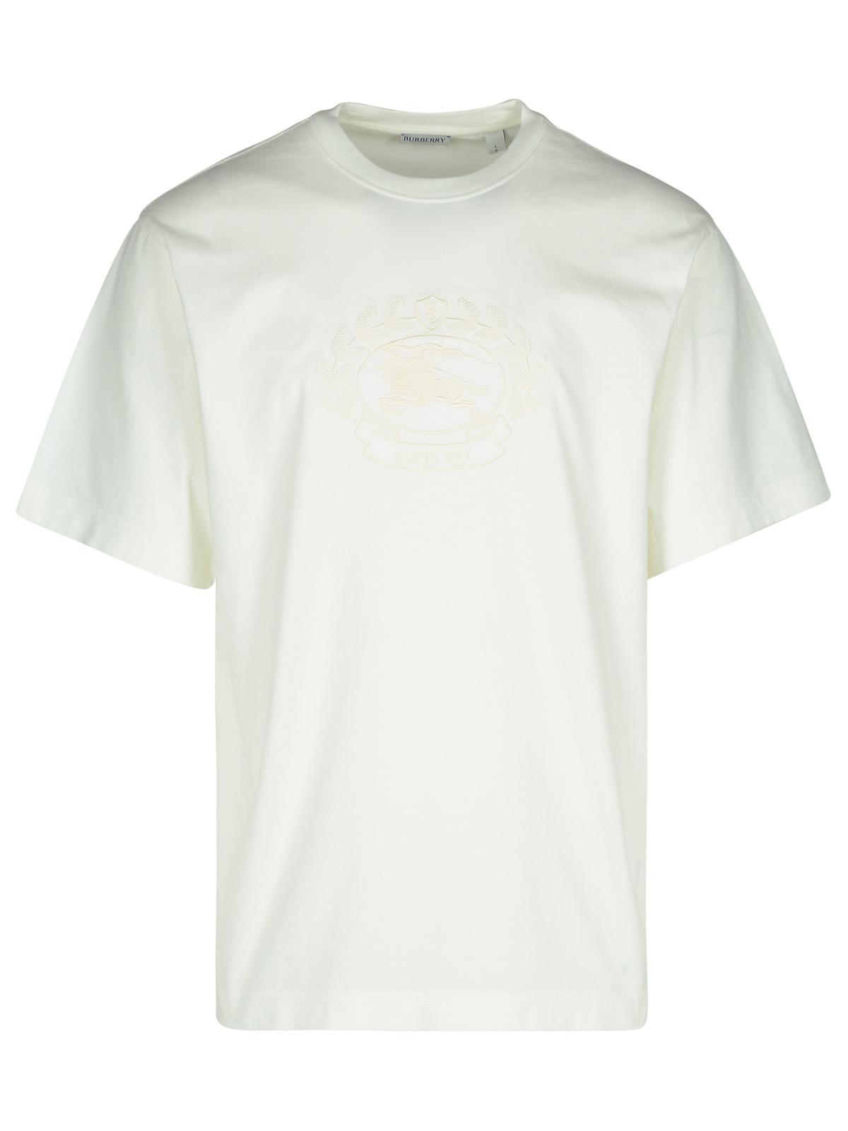 Burberry White Cotton T-Shirt Men