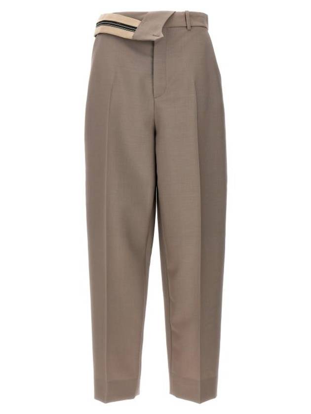 Fendi Mohair Wool Carrot Fit Straight Pants Grey