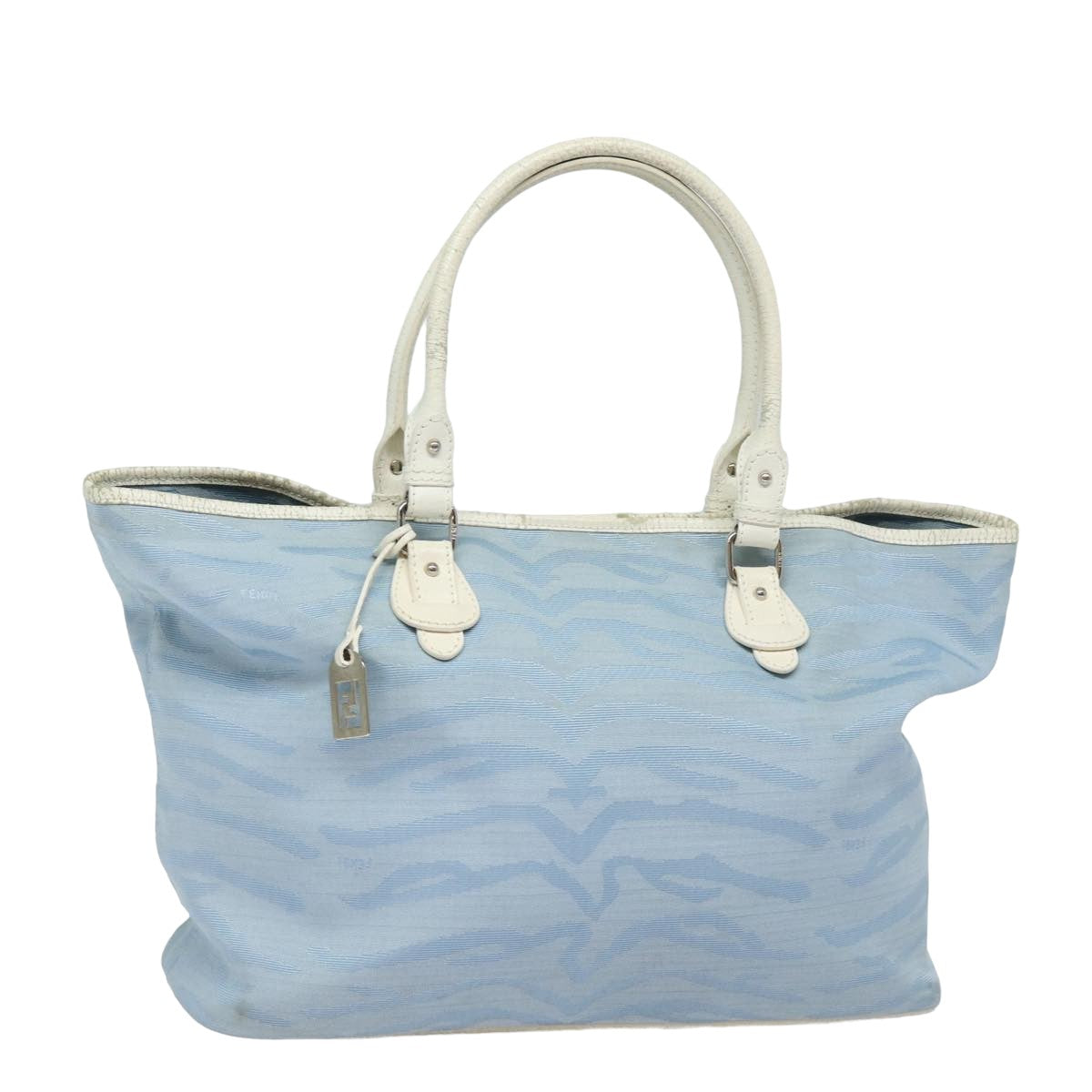 FENDI Tote Bag Canvas Light Blue 12429077643