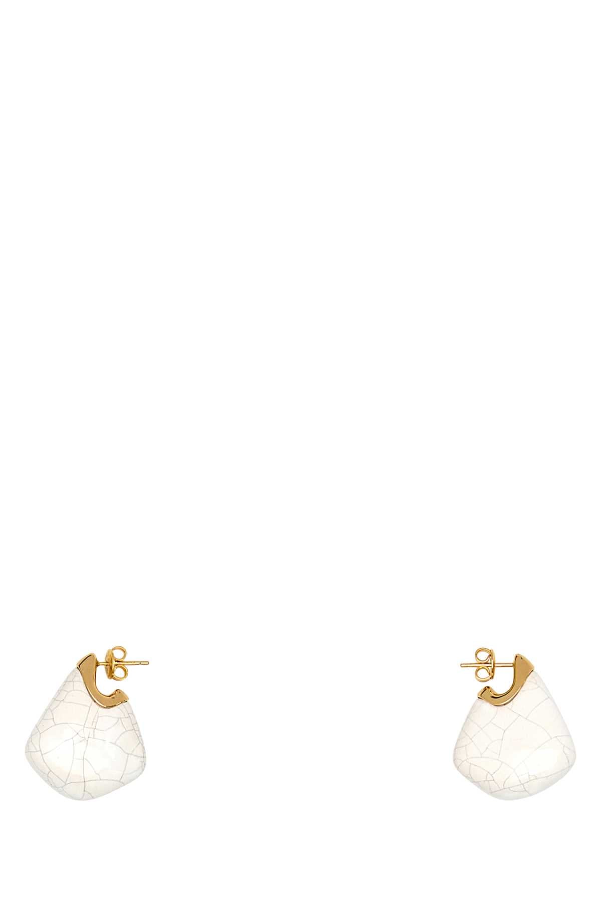 BOTTEGA VENETA Mini Ceramic and Silver Finish Earrings