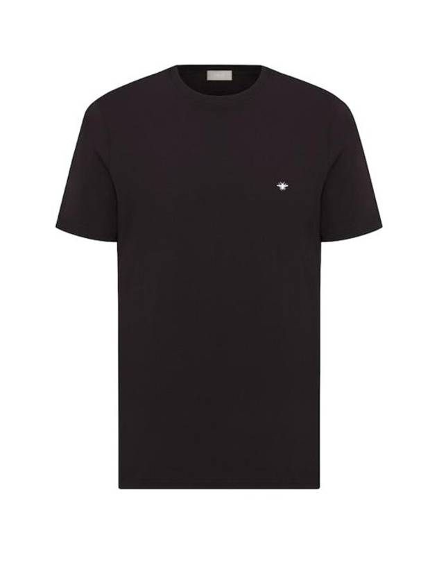 Embroidered Bee Cotton Jersey Short Sleeve T-Shirt Black Dior