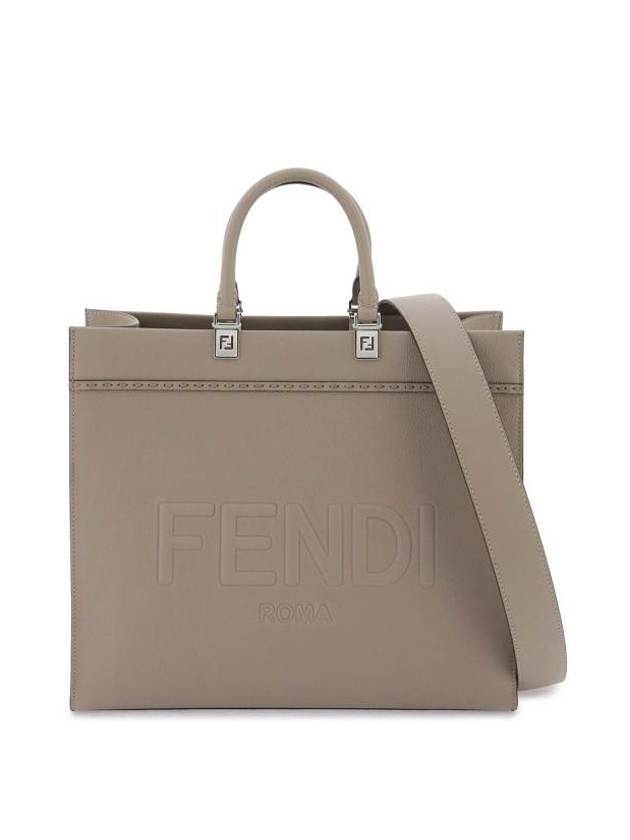 Fendi Sunshine Medium Leather Tote Bag Beige