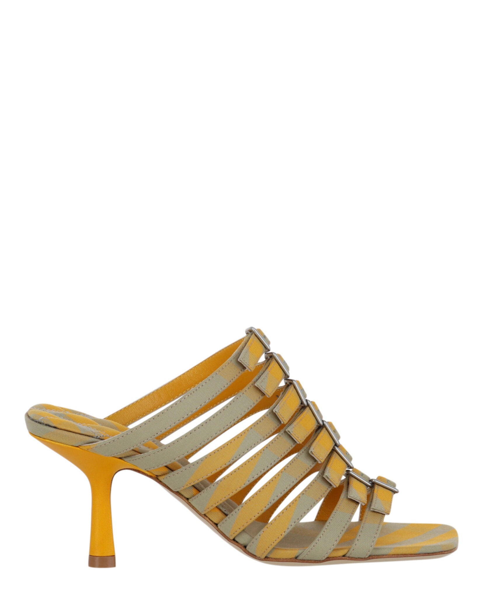 Burberry Womens Step Check Heels Sandals