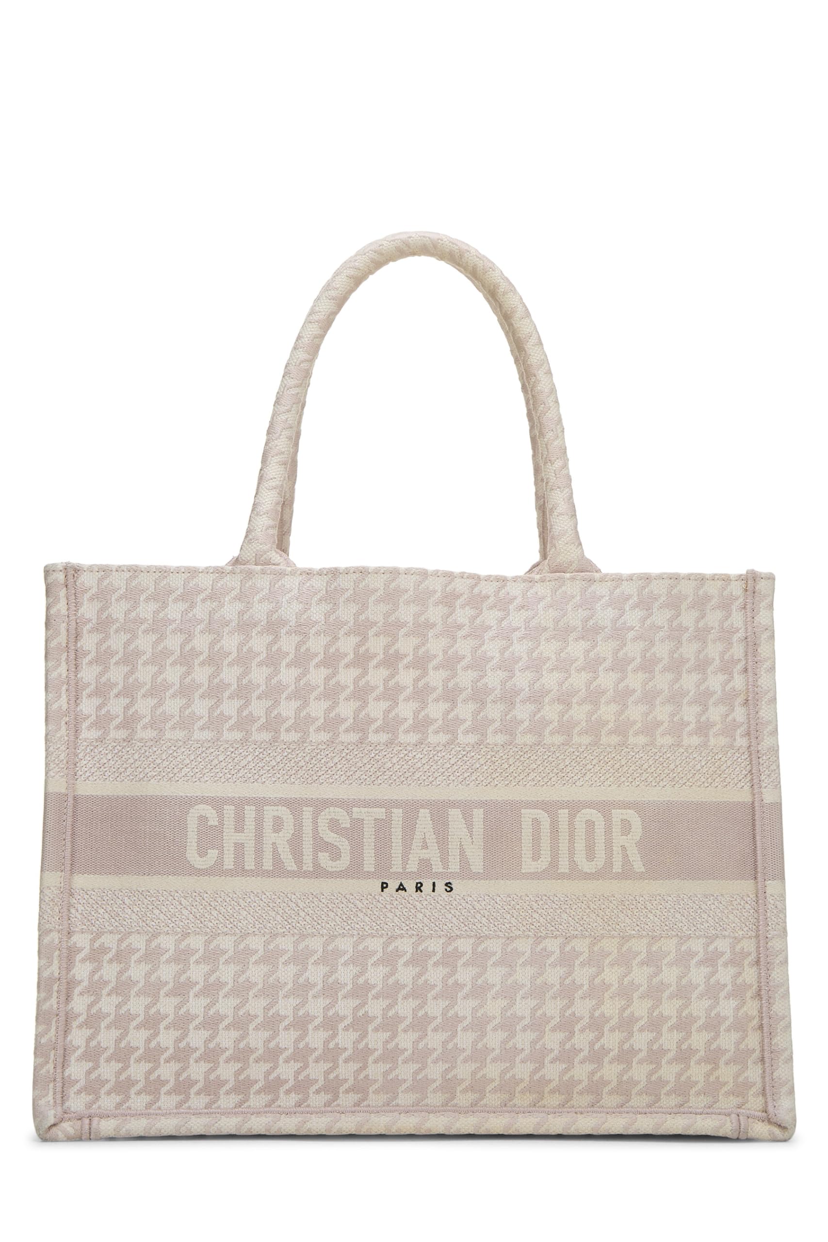 Dior, Pink Canvas Houndstooth Book Tote Medium, Pink