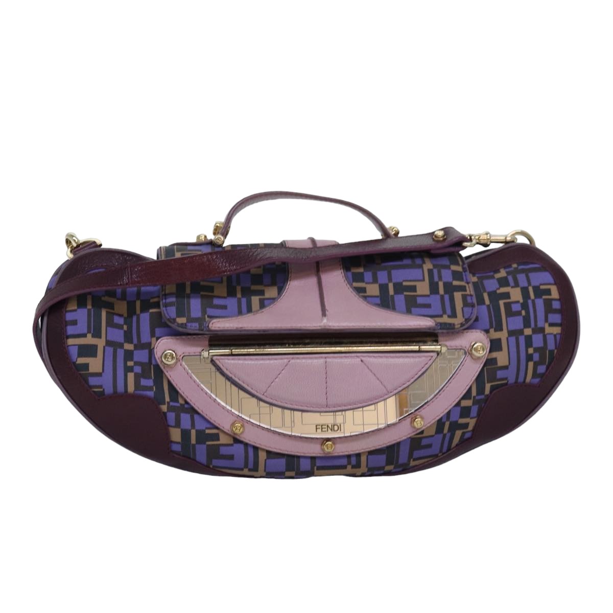 FENDI Zucca Canvas Shoulder Bag Purple81351