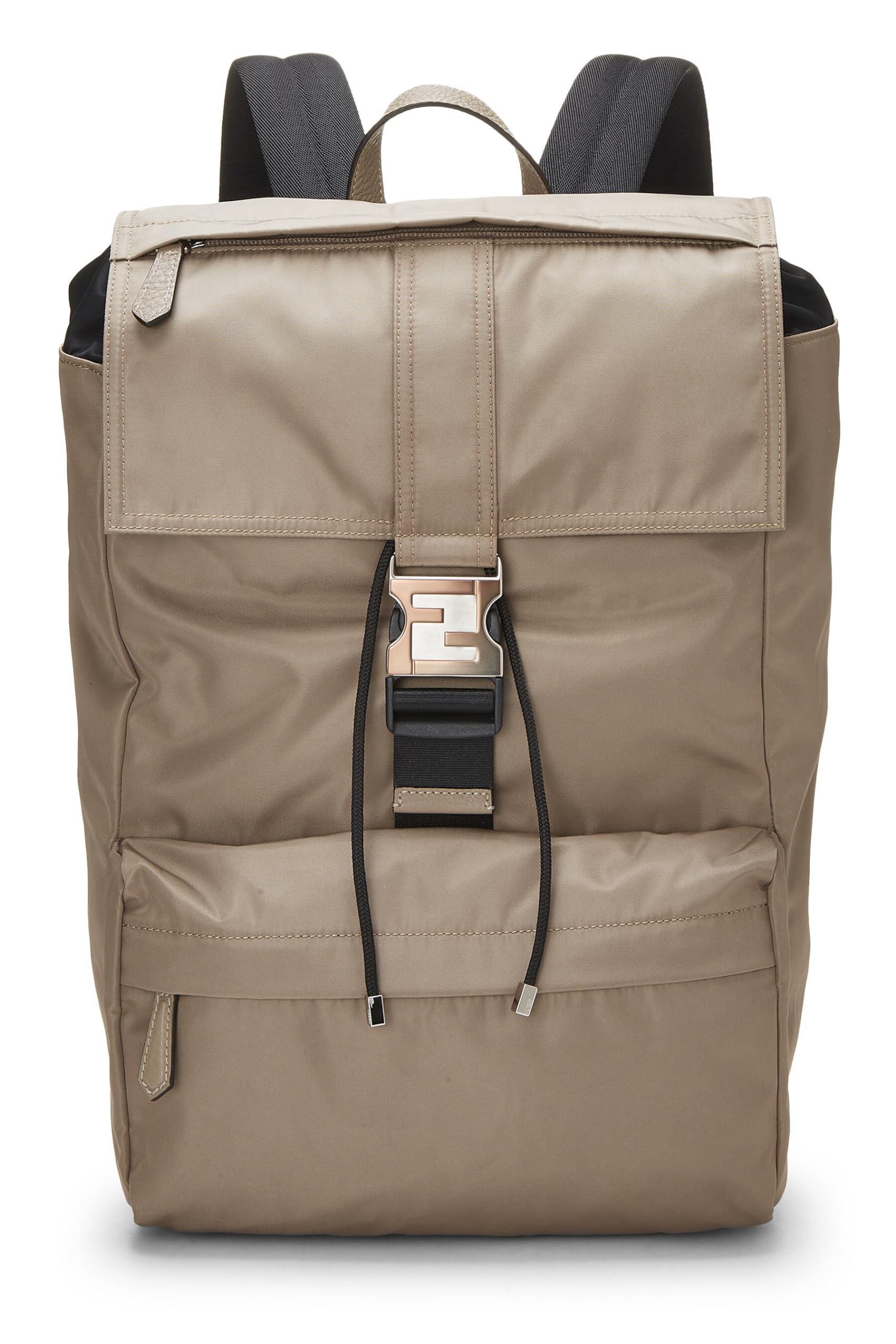 Fendi, Brown Nylon Fendiness Backpack, Brown