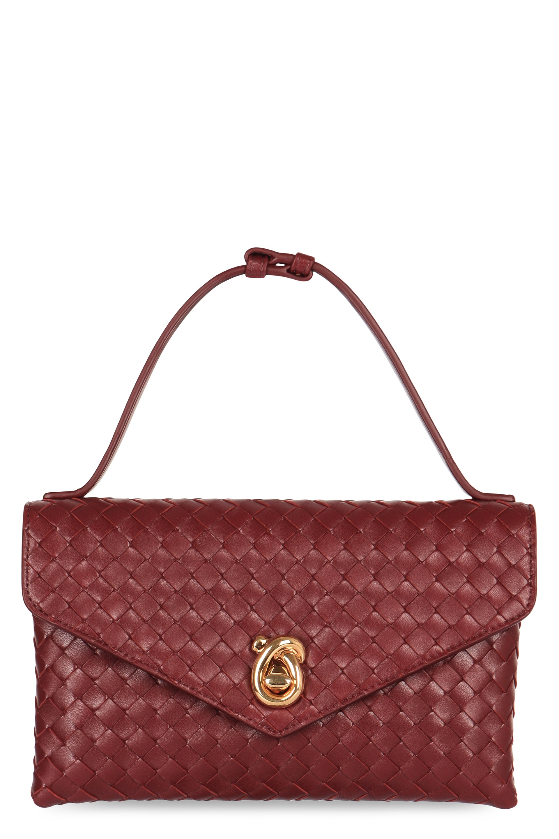BOTTEGA VENETA Knot Lock Leather Crossbody Handbag - 25 cm