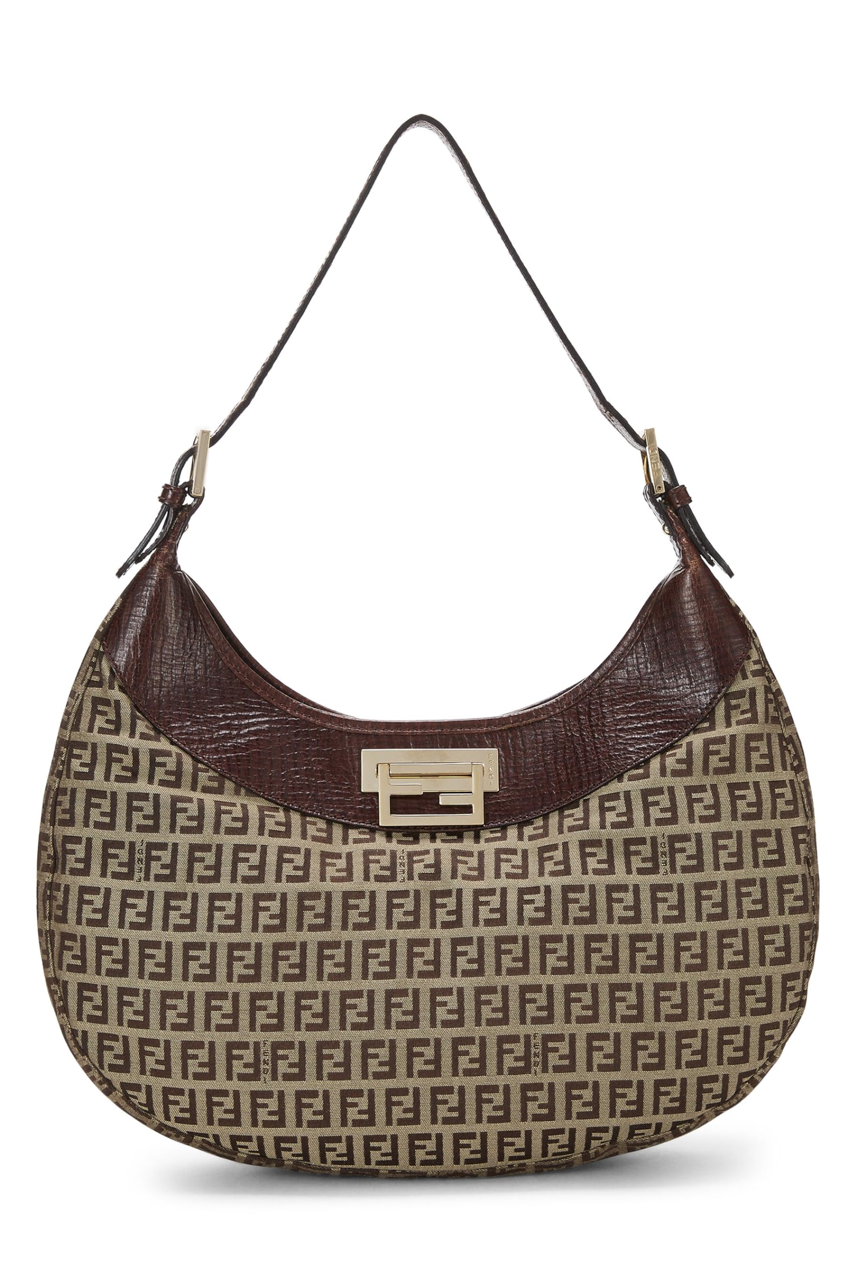 Fendi, Brown Zucchino Canvas Hobo Bag, Brown