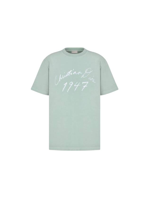 Handwriting Logo Short Sleeve T-Shirt Blue Dior
