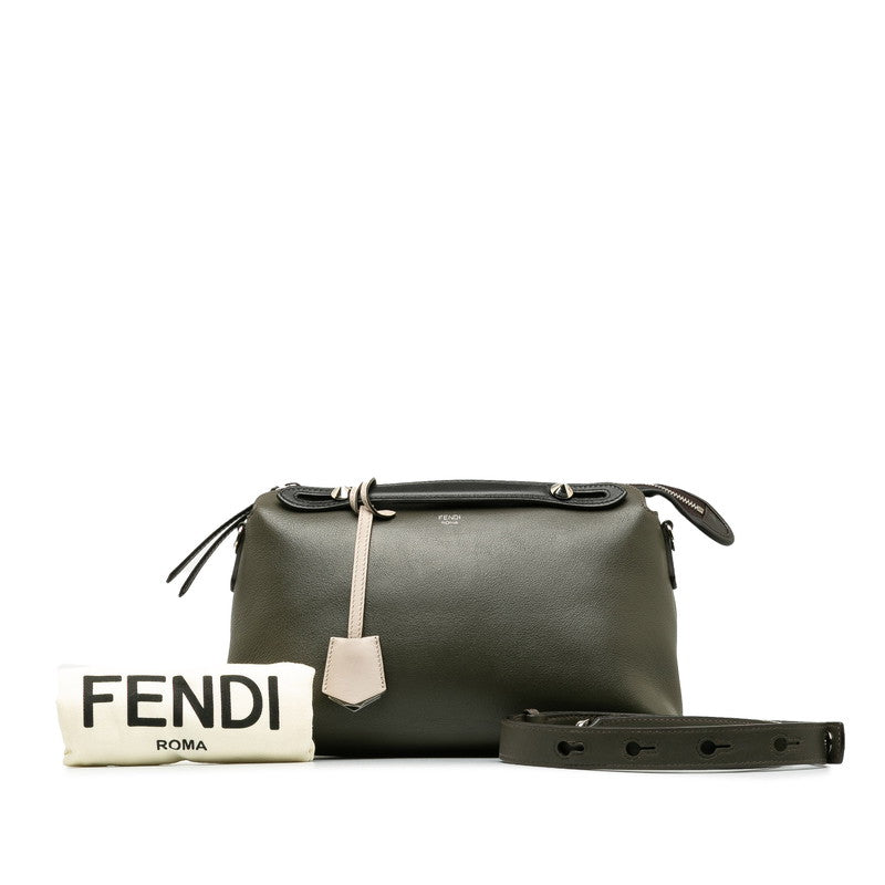 Fendi Byzaway Handbags 2WAY 8BL146 Grey Black Leather Fendi