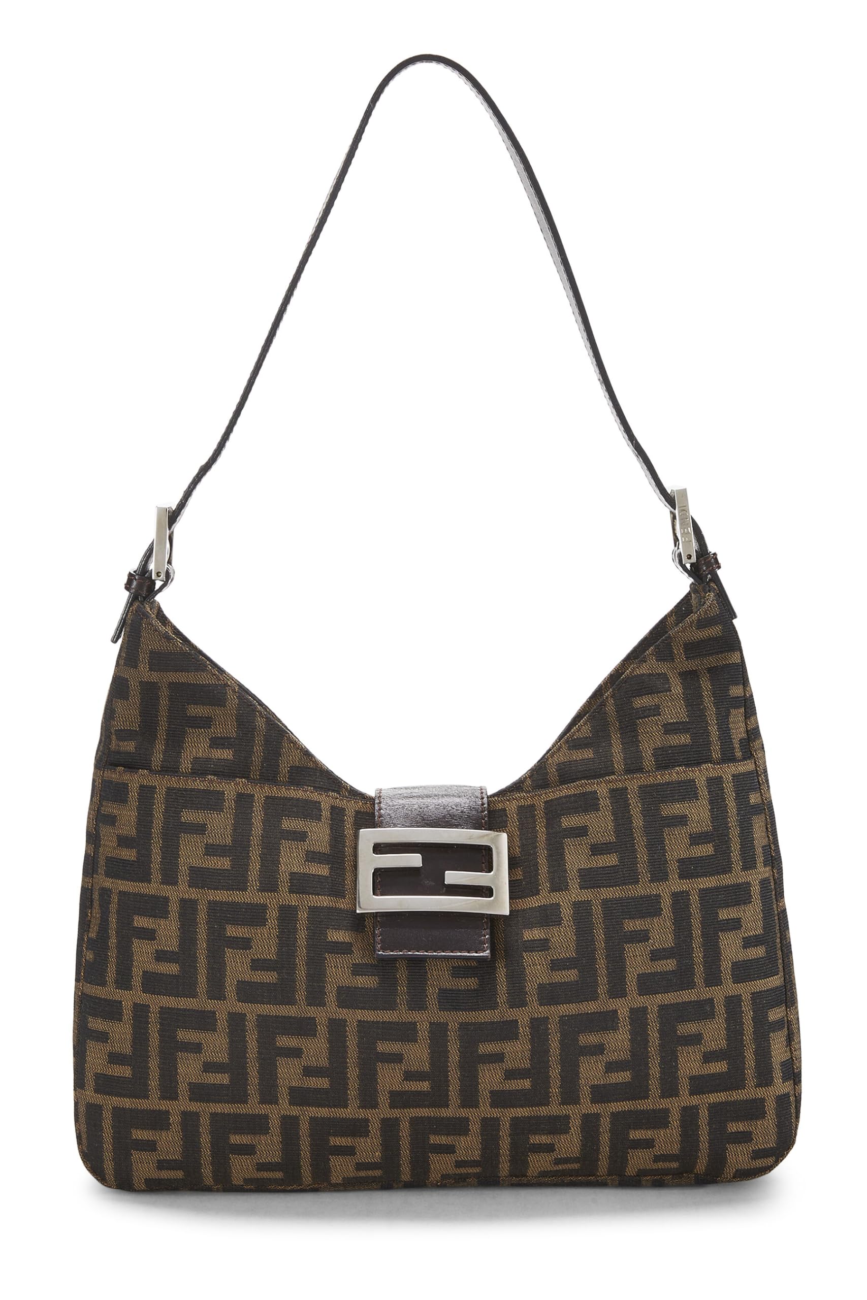 Fendi, Brown Zucca Canvas Shoulder Bag, Brown
