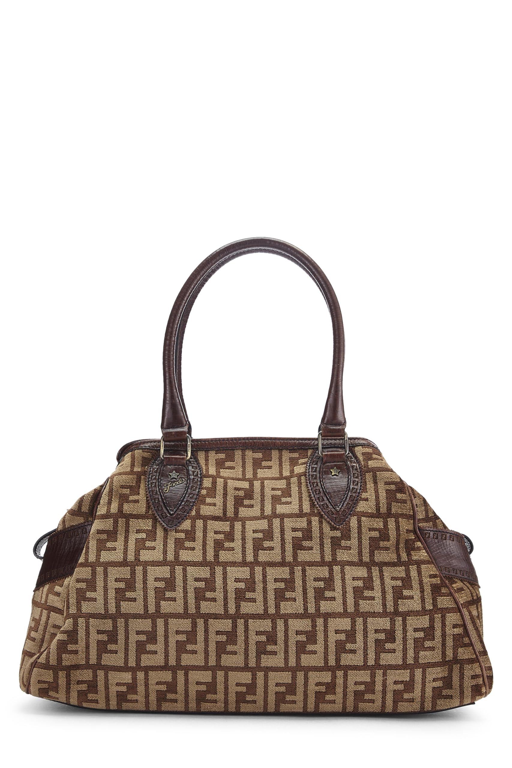 Fendi, Brown Zucca Velour Bag Du Jour Medium, Brown